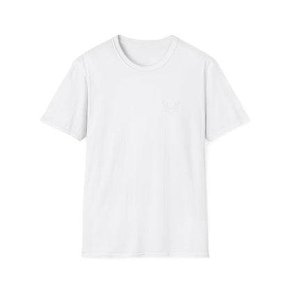 Minimal White T-Shirt with Subtle Embroidered Deer Logo — Casual Everyday Tee