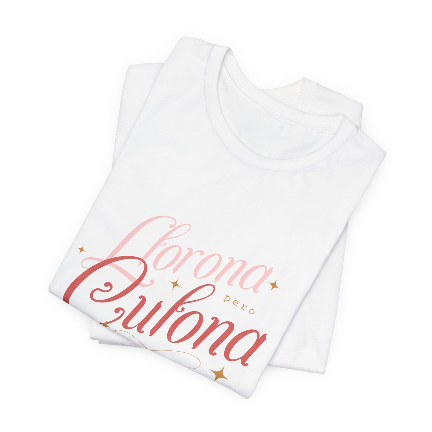Corona Cubana Script Tee — Retro Cuban Text Graphic T-Shirt