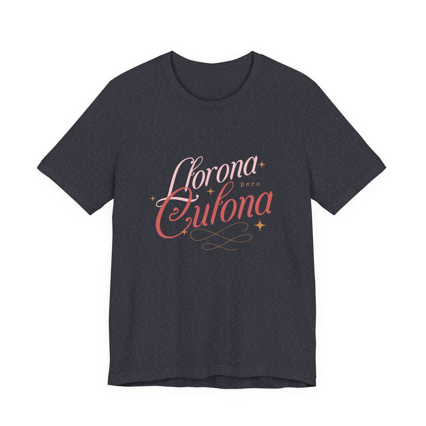 Corona Cubana Script Tee — Retro Cuban Text Graphic T-Shirt