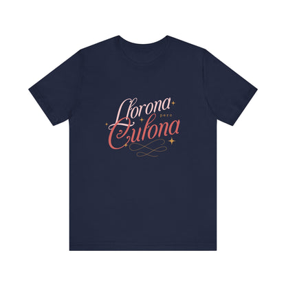Corona Cubana Script Tee — Retro Cuban Text Graphic T-Shirt