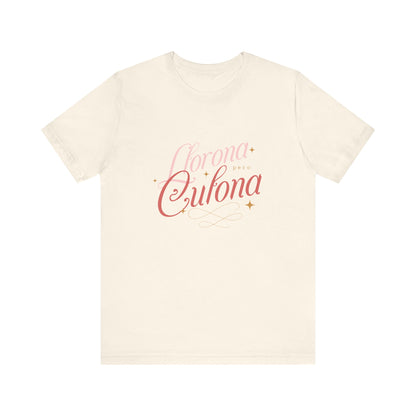 Corona Cubana Script Tee — Retro Cuban Text Graphic T-Shirt