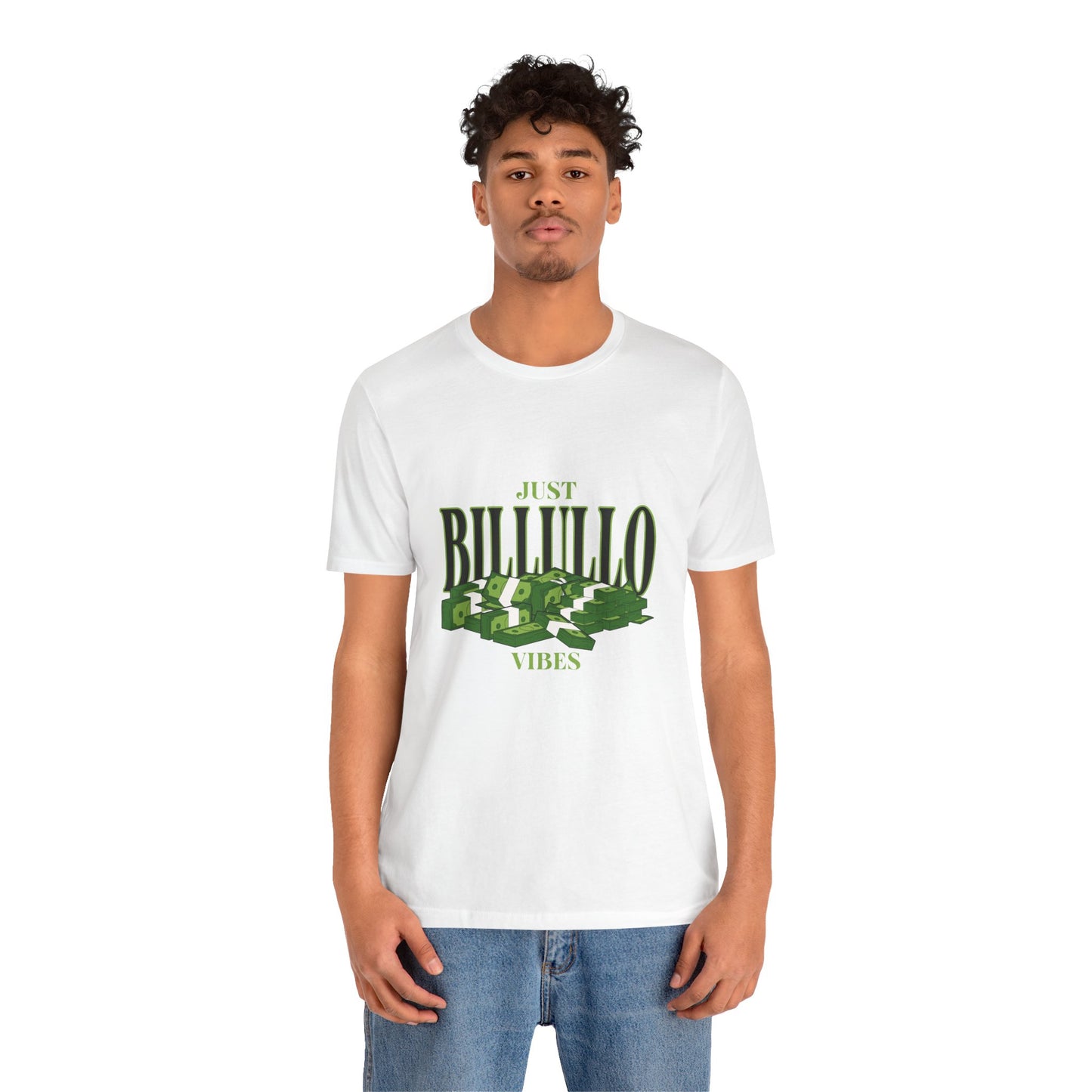 Just Billullo Vibes Tee — Green Camo Money Graphic T-Shirt