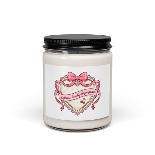 Dainty Ribbon Heart Soy Candle, Coquette Pastel, Bowcore Candle