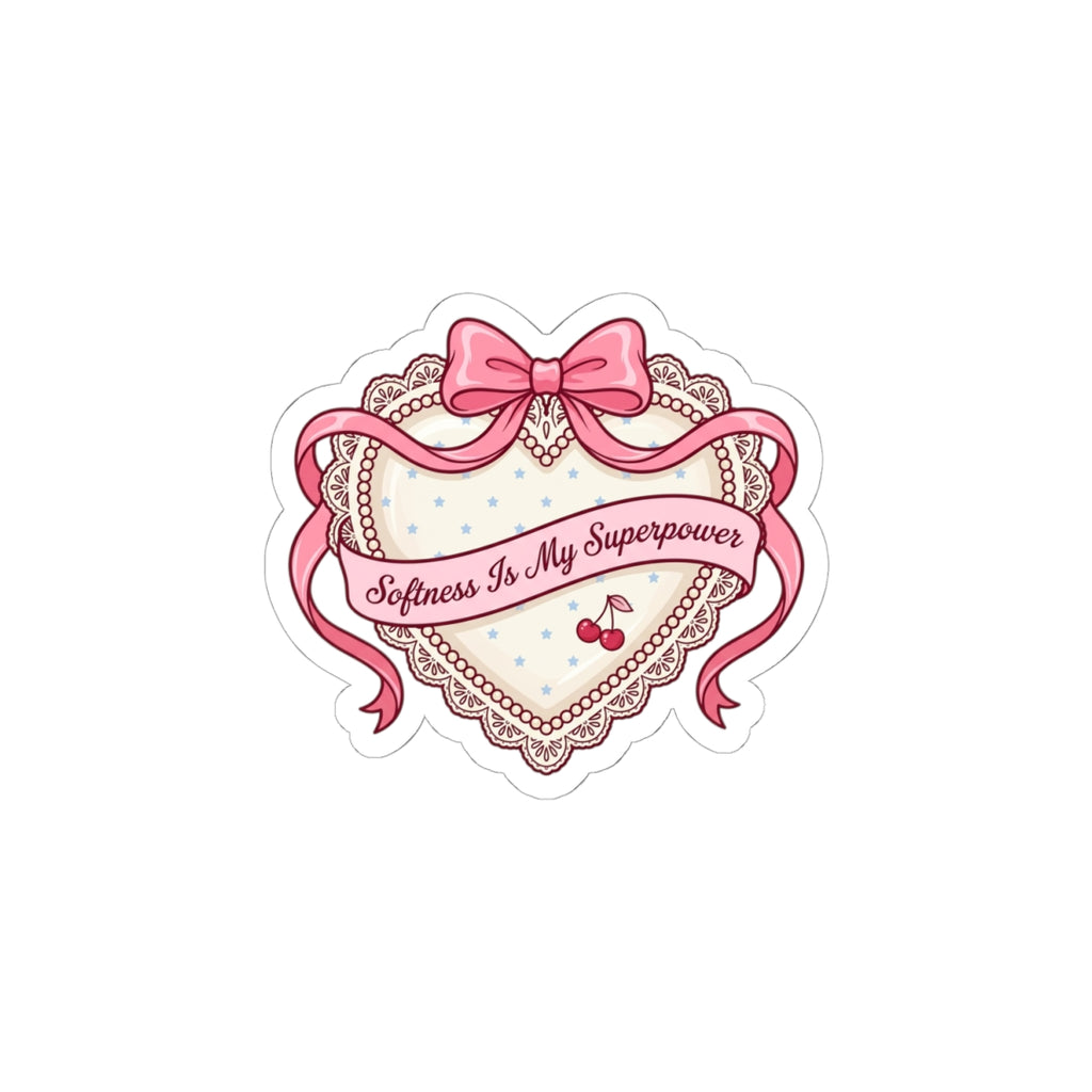 Softness Is My Superpower Sticker | Coquette, pastel bowcore