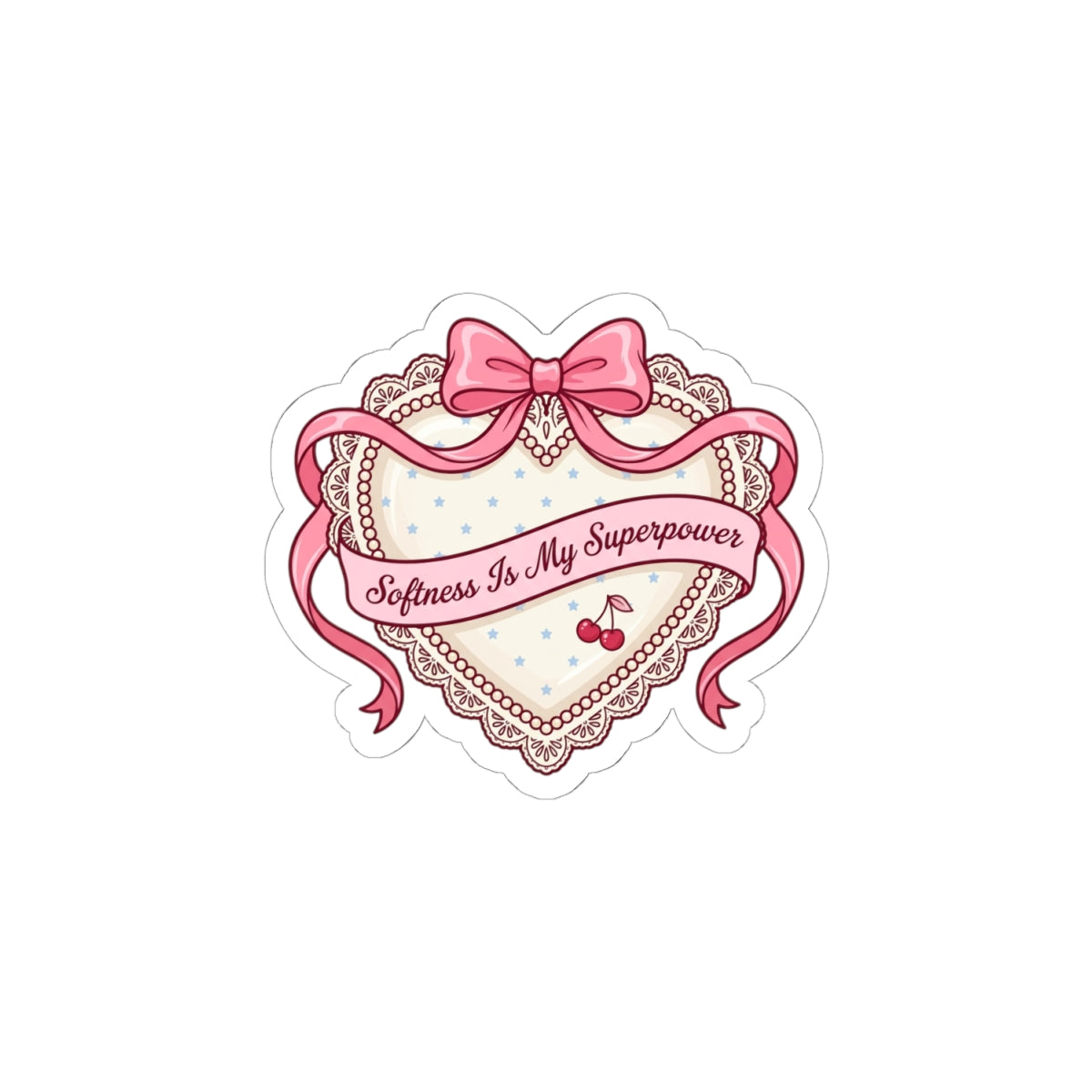 Softness Is My Superpower Sticker | Coquette, pastel bowcore