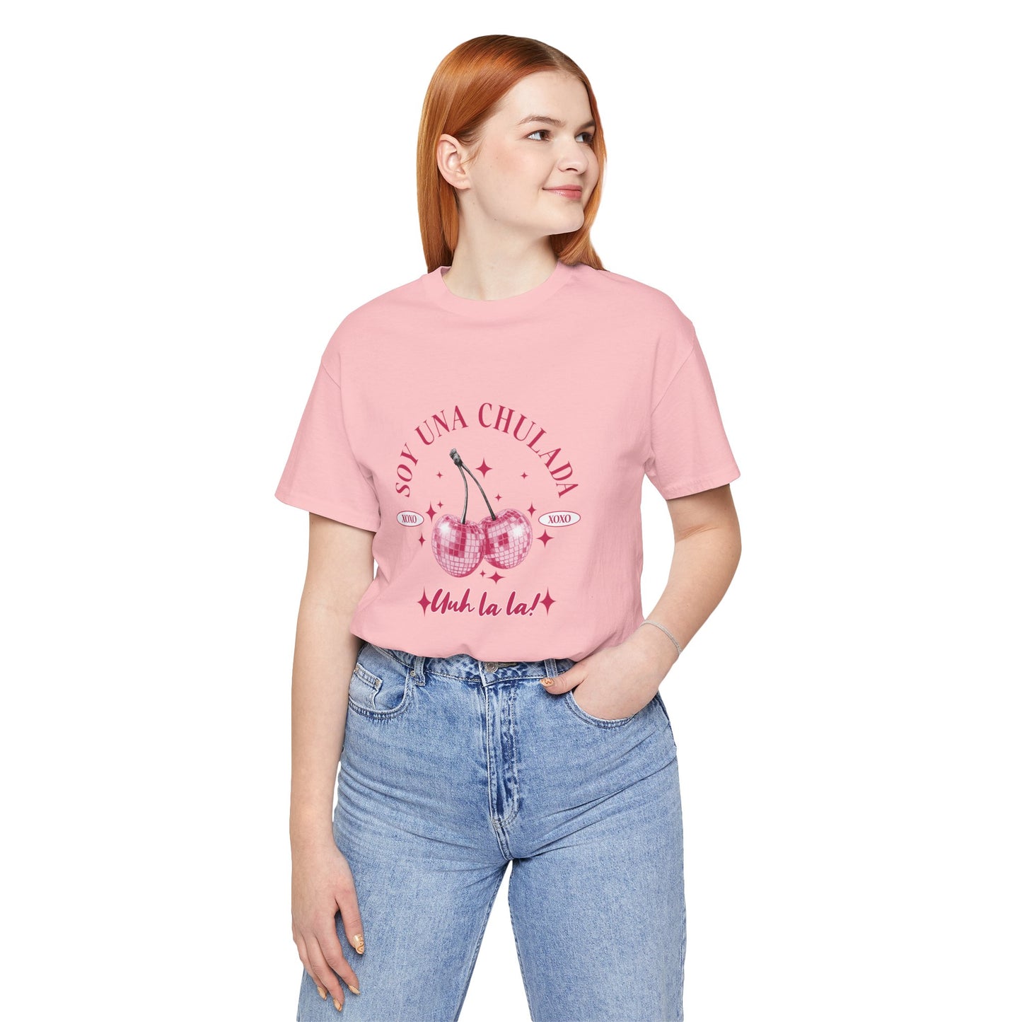 Soy Una Chulada Cherry Tee — Sparkling Pink Disco Cherries "Uh La La" T‑Shirt