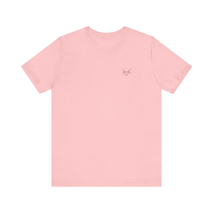 Bow Back Tee — Pink Vintage Ribbon "PRAERIE" Graphic T-Shirt
