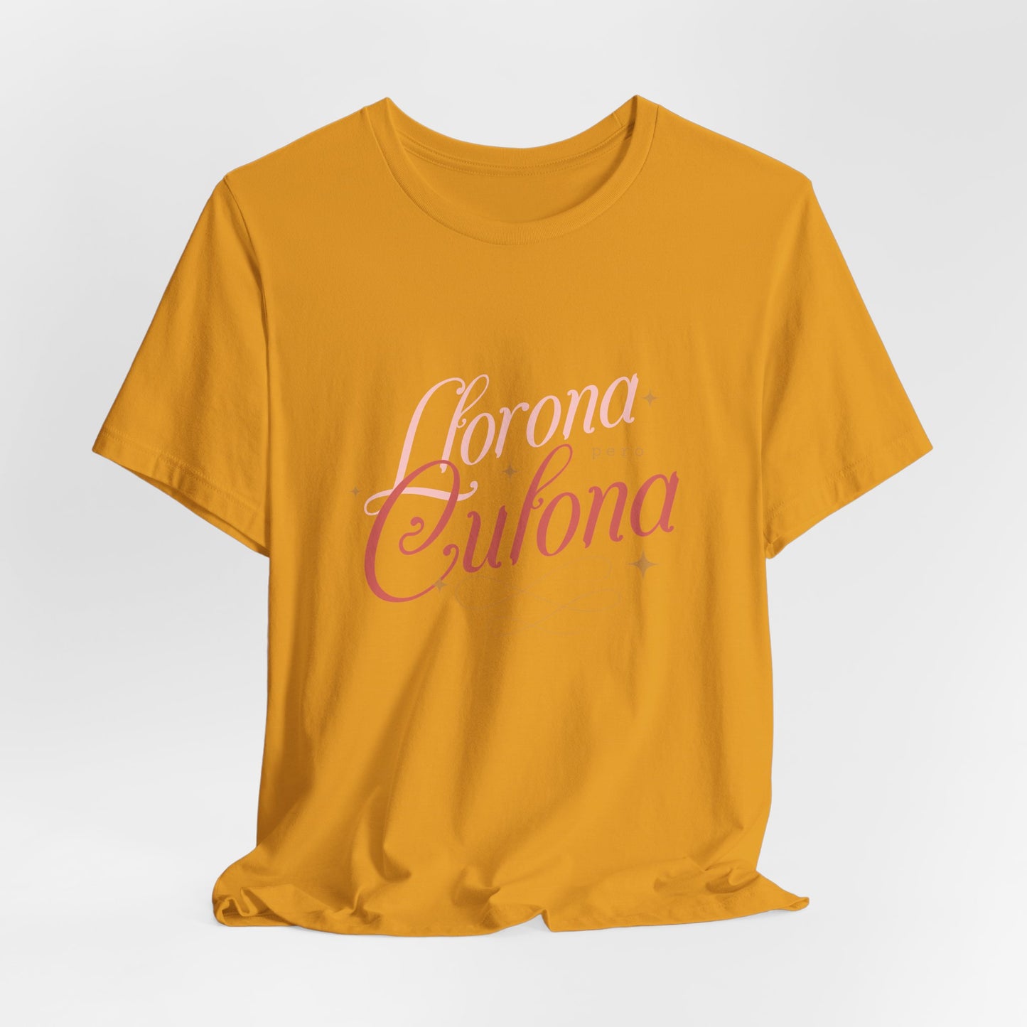 Corona Cubana Script Tee — Retro Cuban Text Graphic T-Shirt