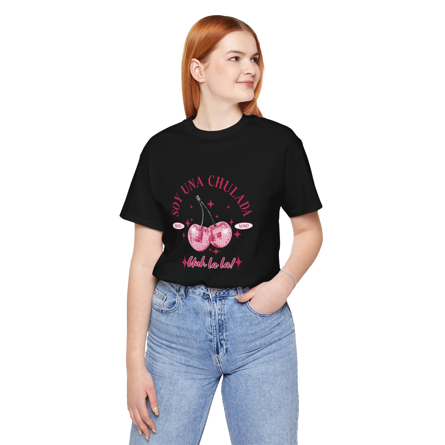 Soy Una Chulada Cherry Tee — Sparkling Pink Disco Cherries "Uh La La" T‑Shirt