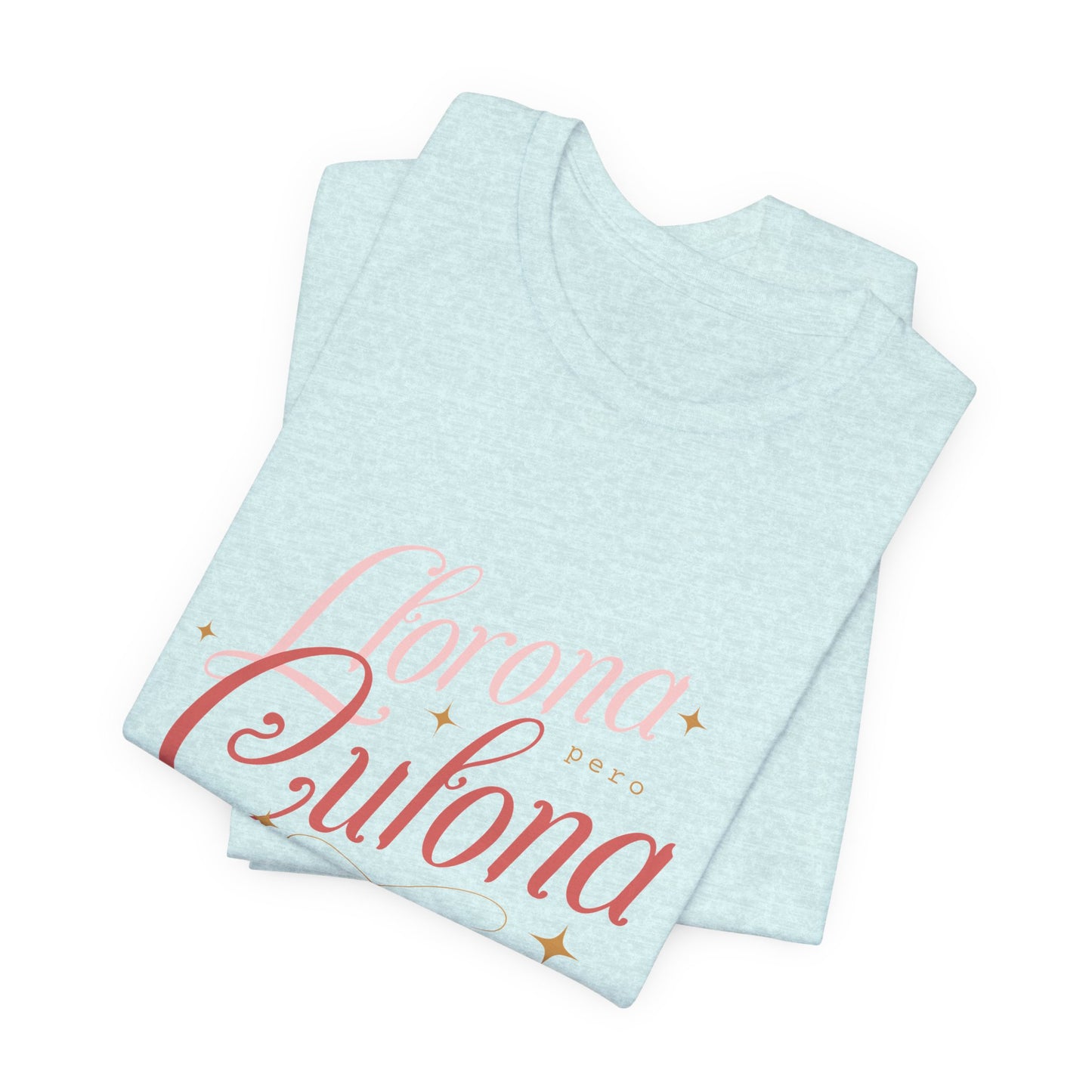 Corona Cubana Script Tee — Retro Cuban Text Graphic T-Shirt