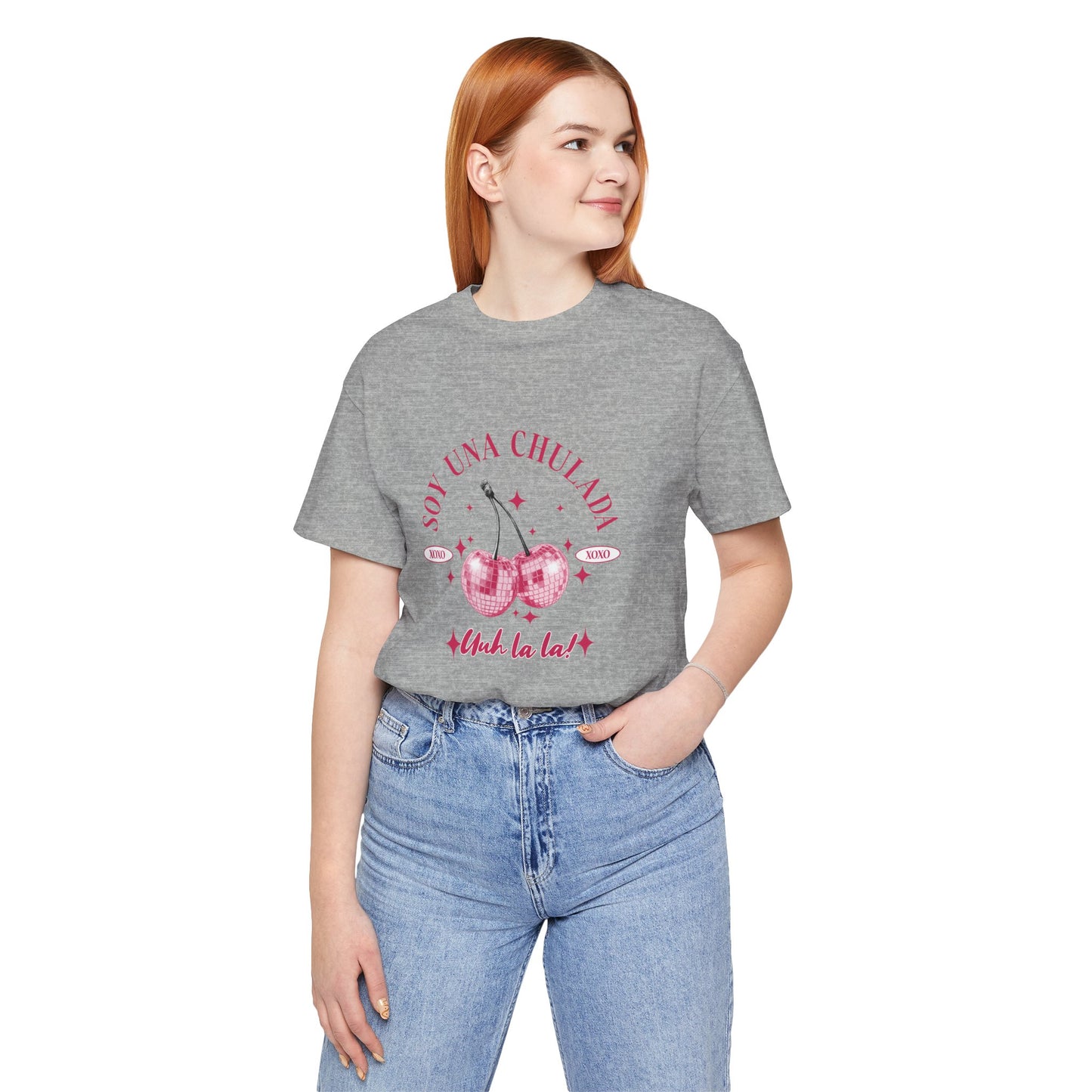 Soy Una Chulada Cherry Tee — Sparkling Pink Disco Cherries "Uh La La" T‑Shirt