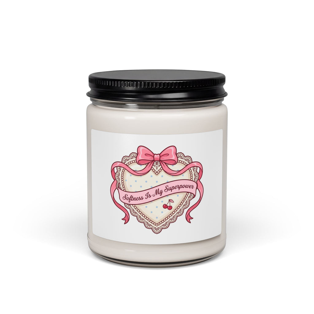 Dainty Ribbon Heart Soy Candle, Coquette Pastel, Bowcore Candle
