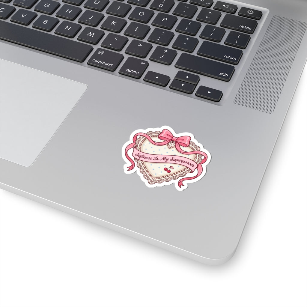 Softness Is My Superpower Sticker | Coquette, pastel bowcore