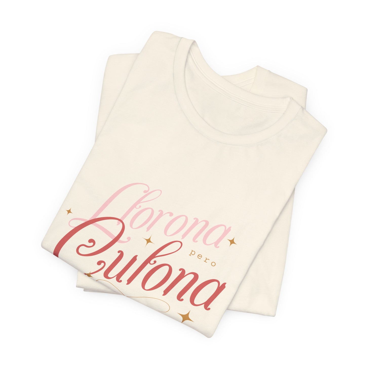 Corona Cubana Script Tee — Retro Cuban Text Graphic T-Shirt