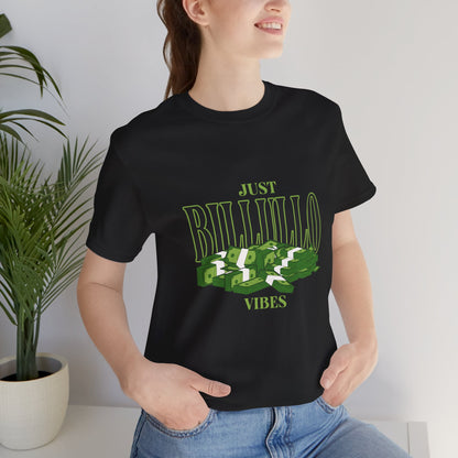Just Billullo Vibes Tee — Green Camo Money Graphic T-Shirt