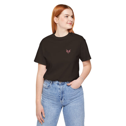 Bow Back Tee — Pink Vintage Ribbon "PRAERIE" Graphic T-Shirt