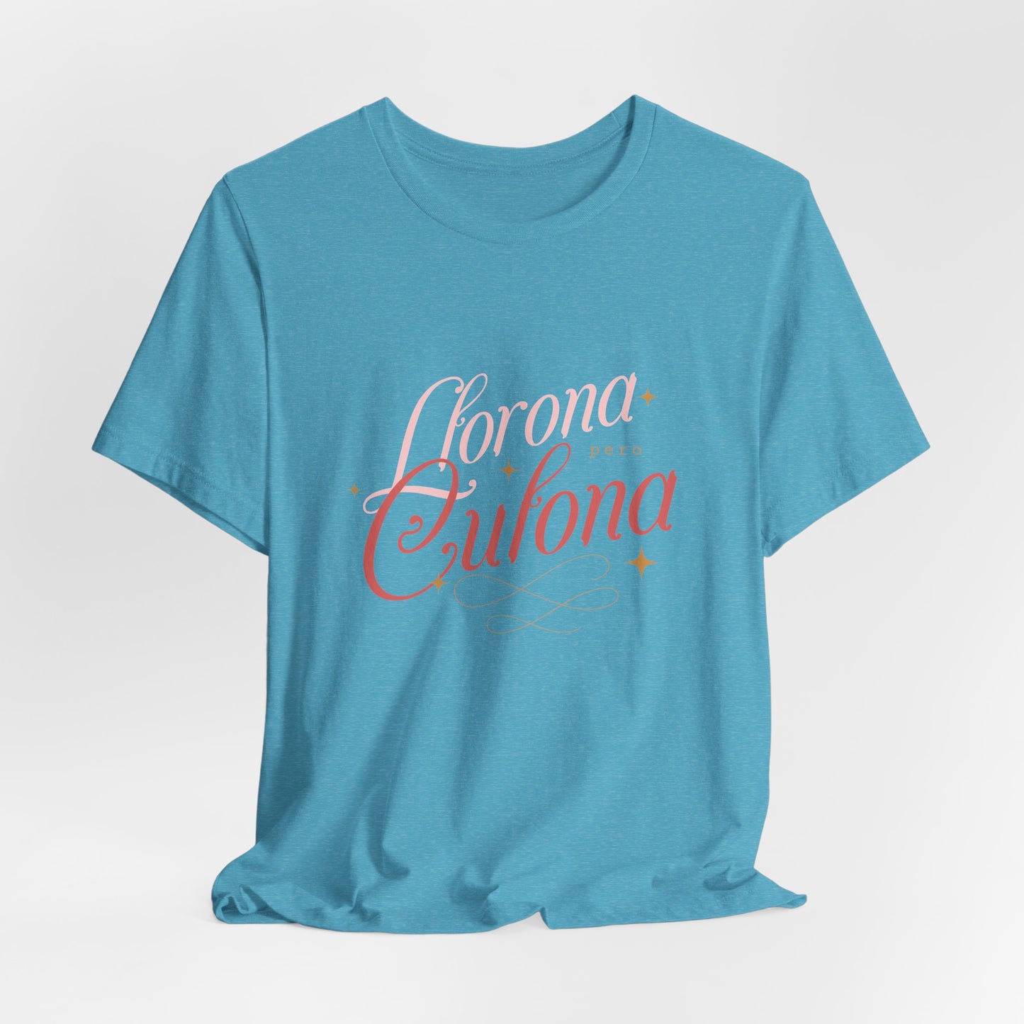 Corona Cubana Script Tee — Retro Cuban Text Graphic T-Shirt