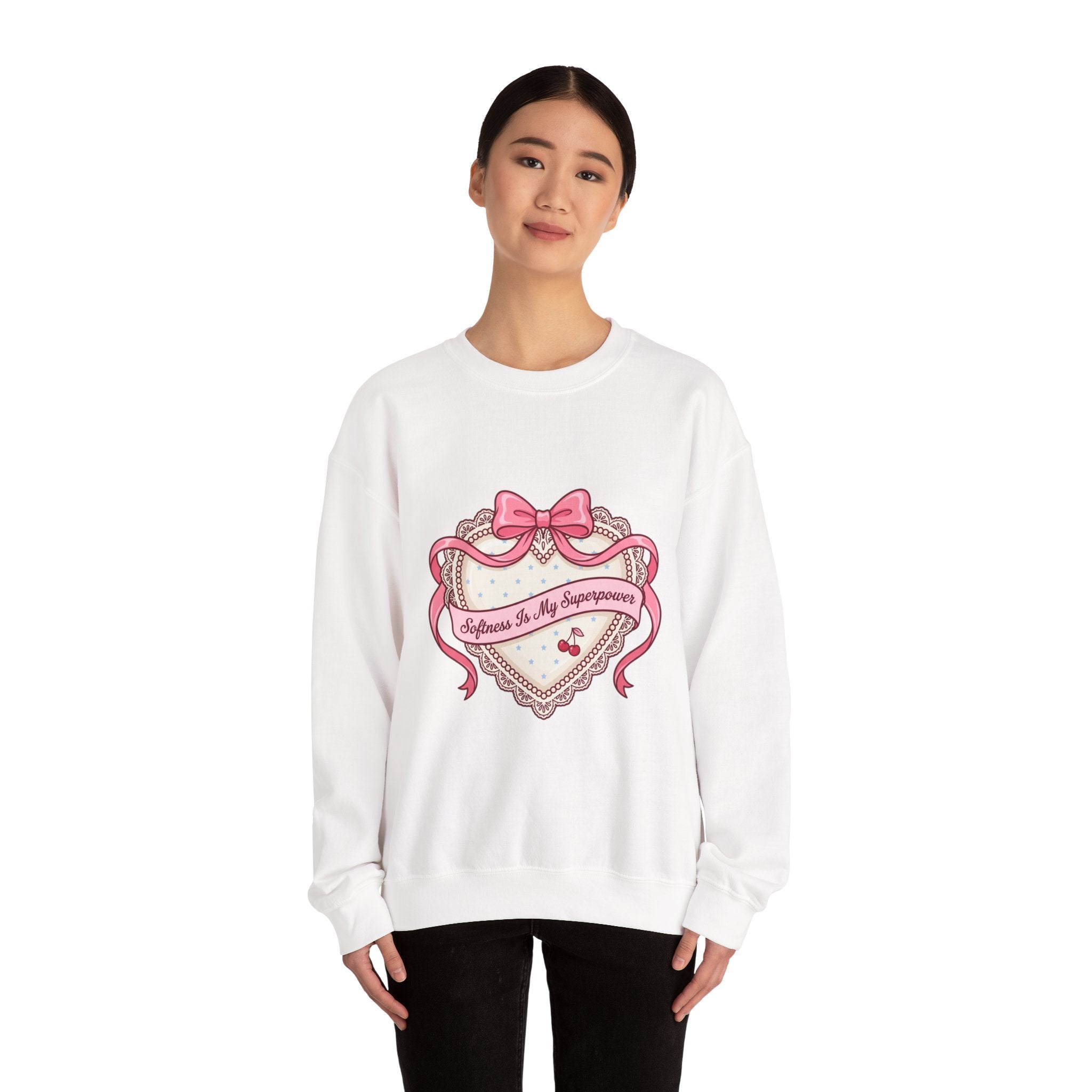 Selflove Heart Ribbon Sweatshirt | Coquette, bowcore, pastel