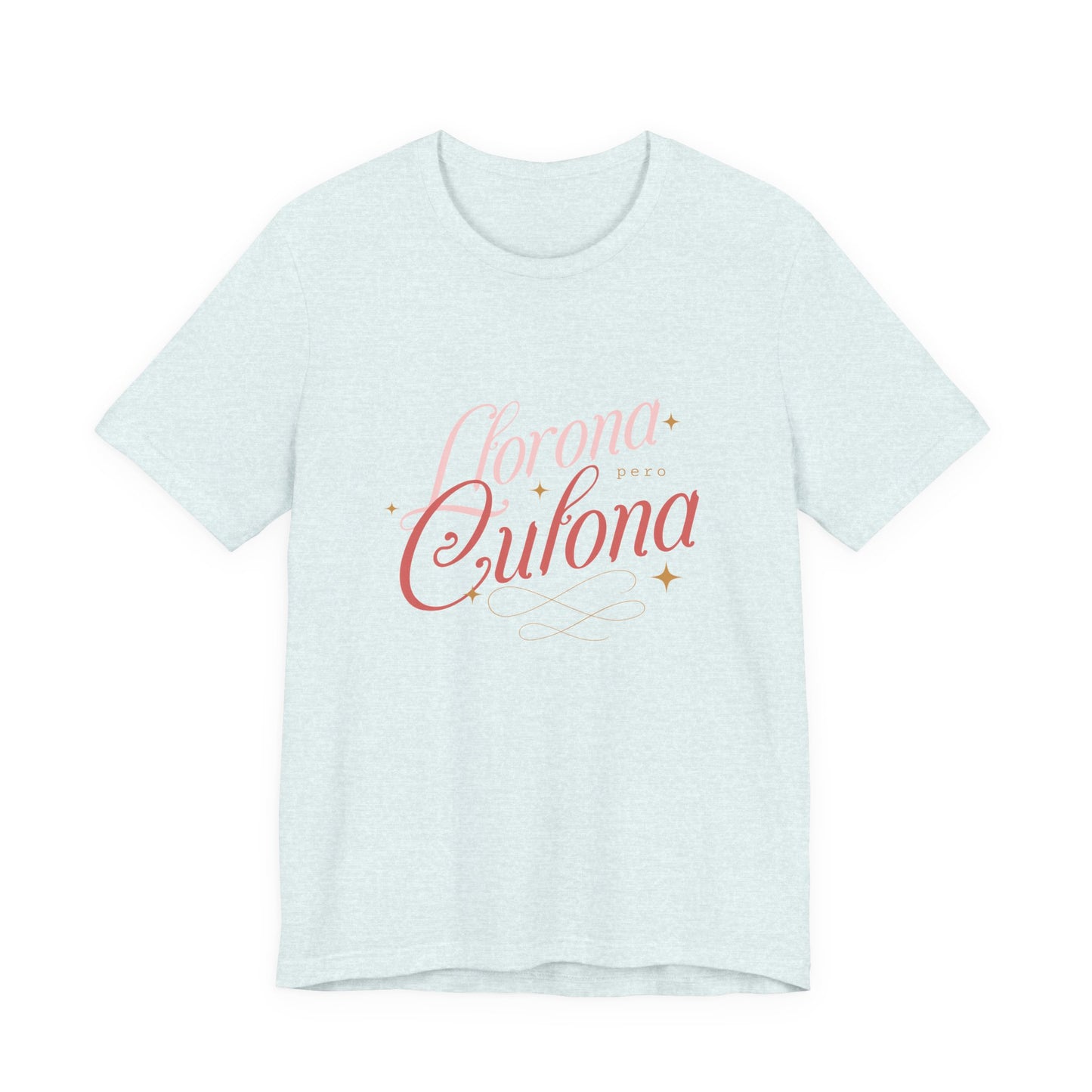 Corona Cubana Script Tee — Retro Cuban Text Graphic T-Shirt