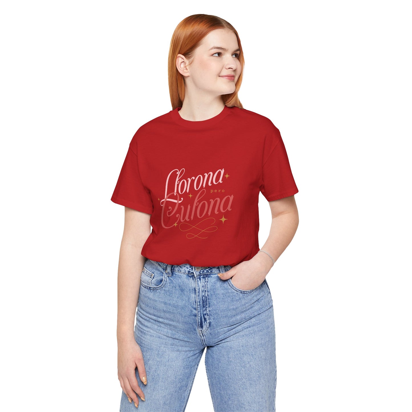 Corona Cubana Script Tee — Retro Cuban Text Graphic T-Shirt