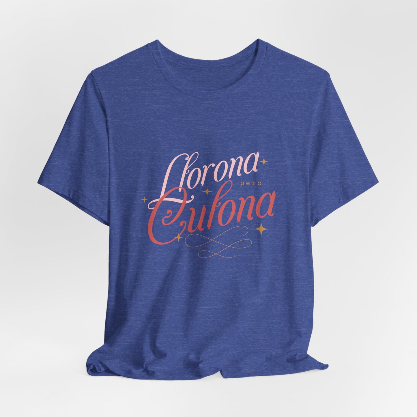 Corona Cubana Script Tee — Retro Cuban Text Graphic T-Shirt