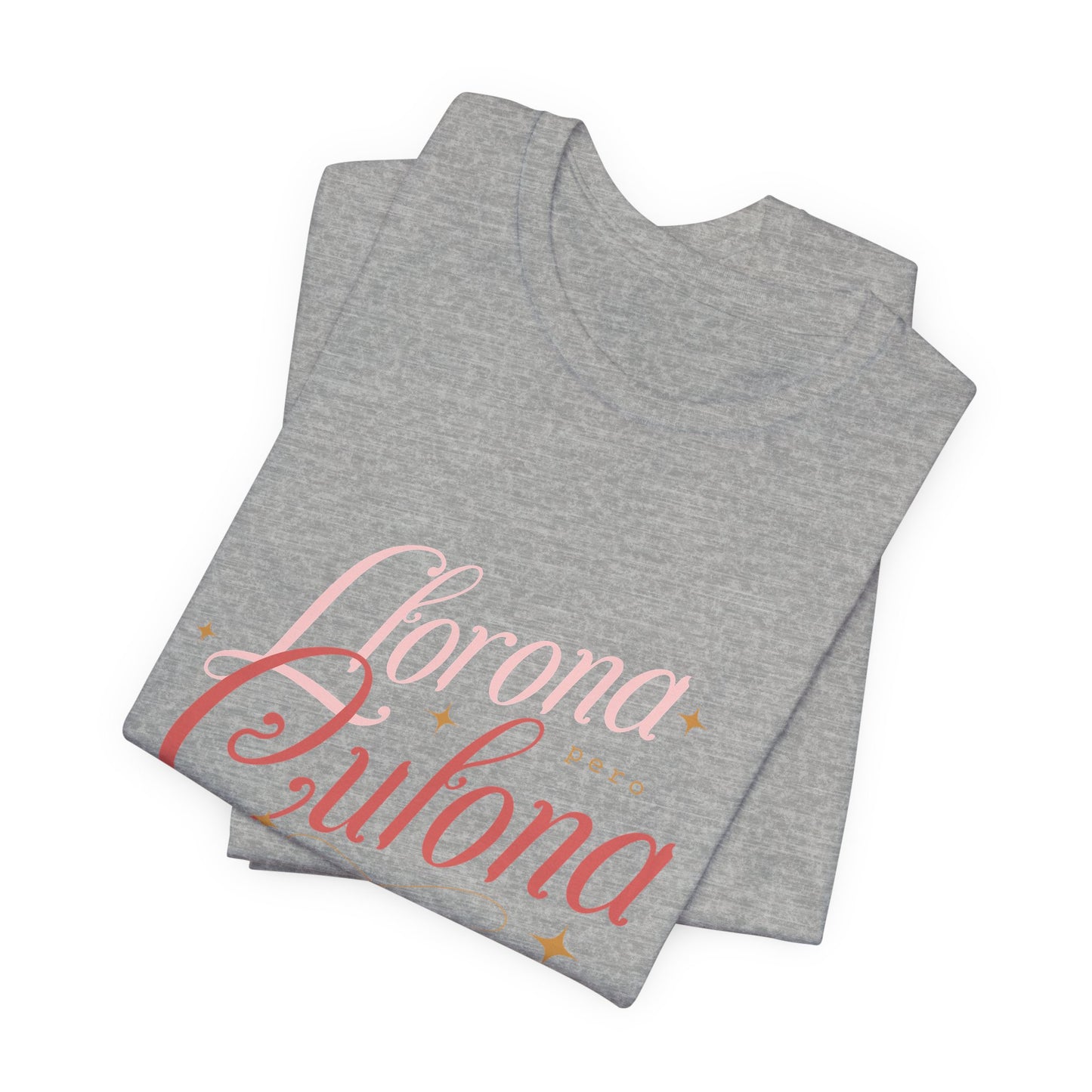 Corona Cubana Script Tee — Retro Cuban Text Graphic T-Shirt