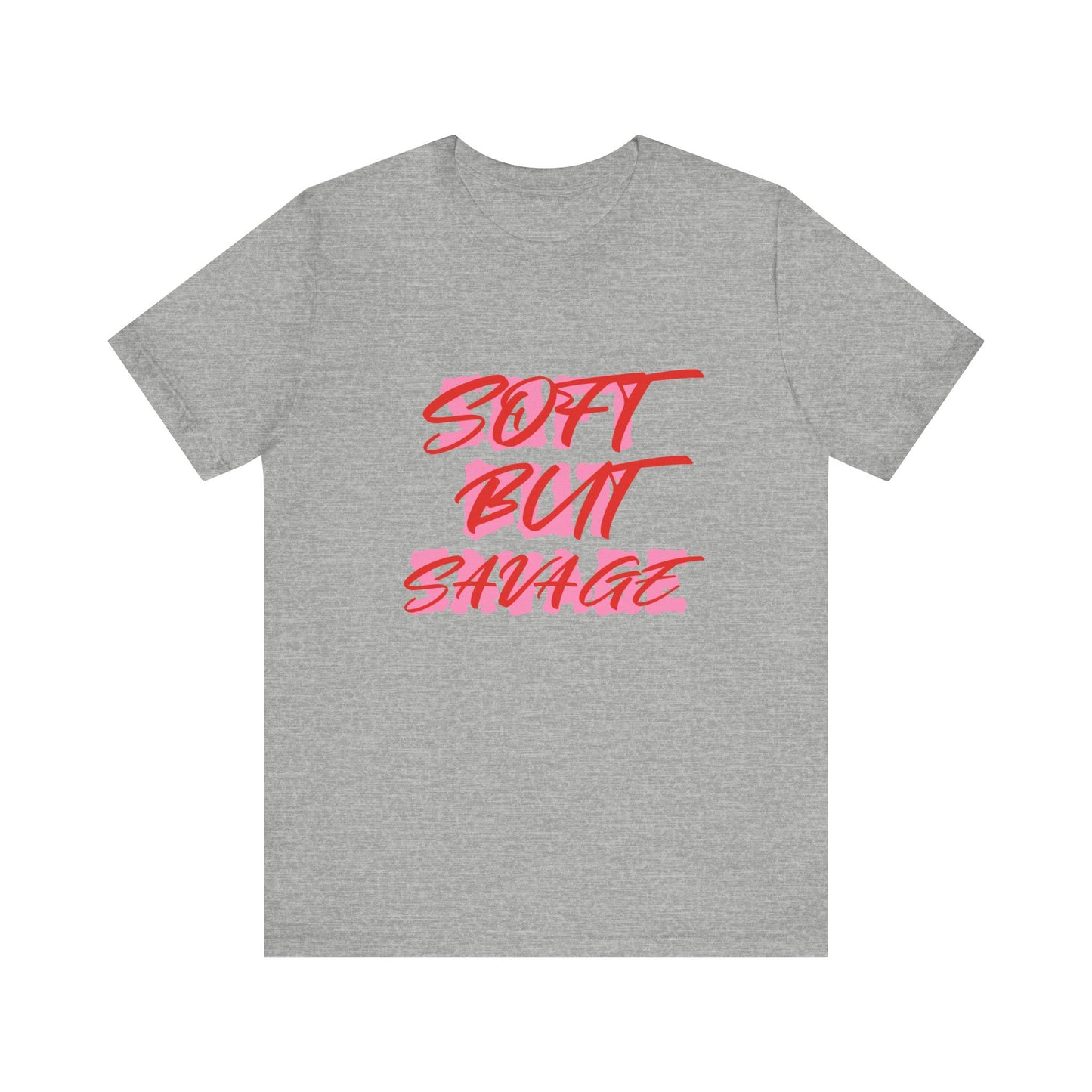 Soft But Savage Tee — Pink Brushstroke Graphic T-Shirt