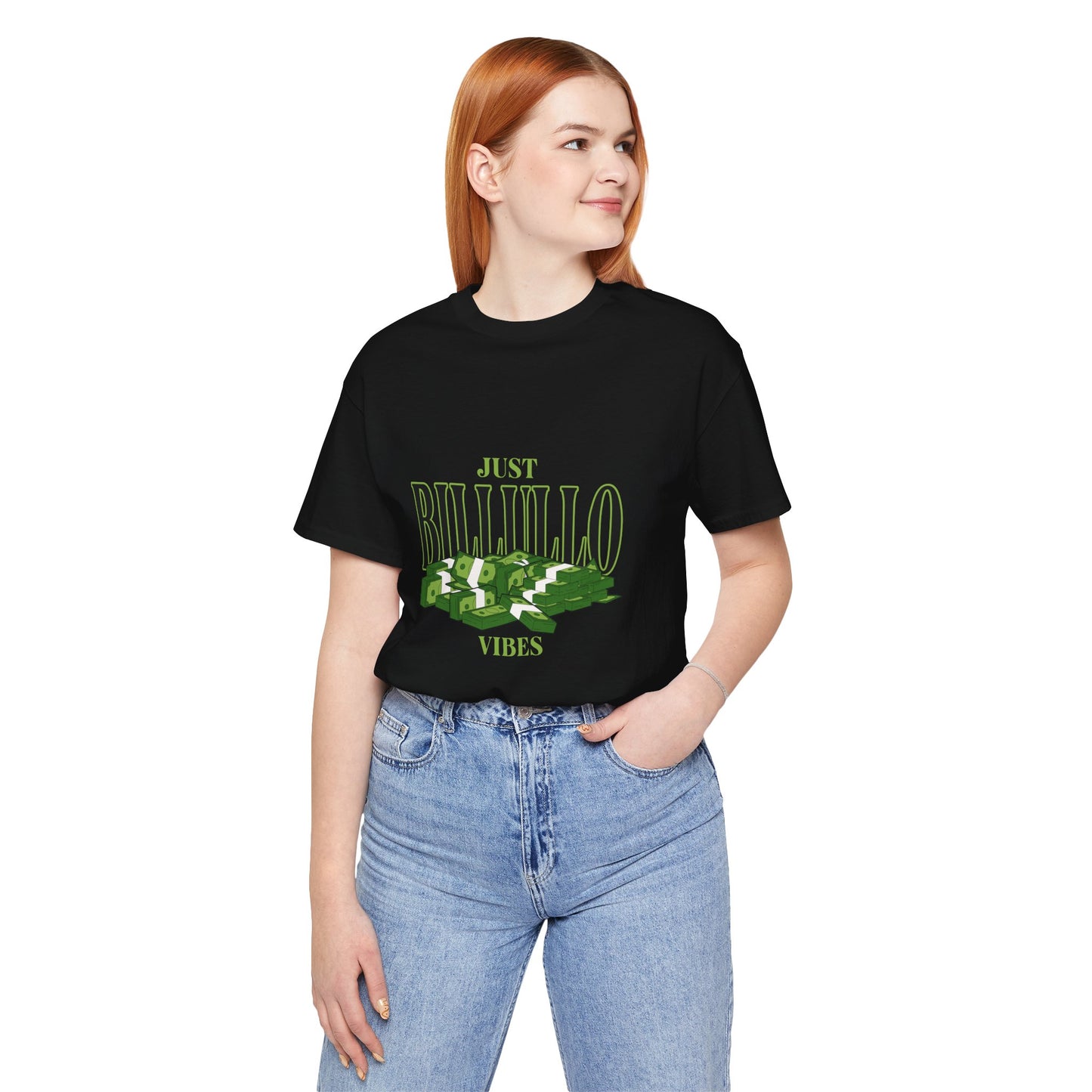 Just Billullo Vibes Tee — Green Camo Money Graphic T-Shirt
