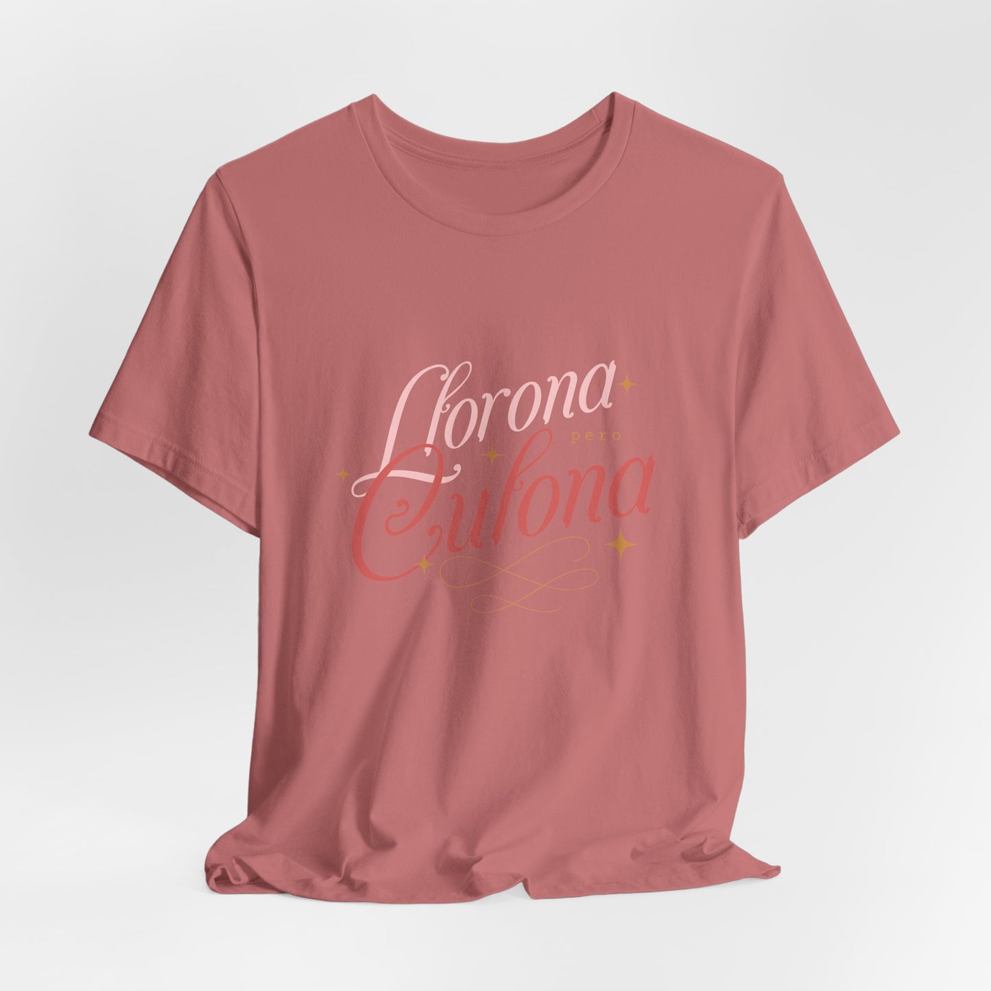Corona Cubana Script Tee — Retro Cuban Text Graphic T-Shirt