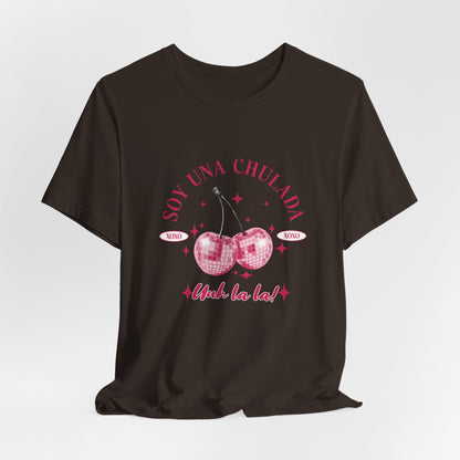Soy Una Chulada Cherry Tee — Sparkling Pink Disco Cherries "Uh La La" T‑Shirt