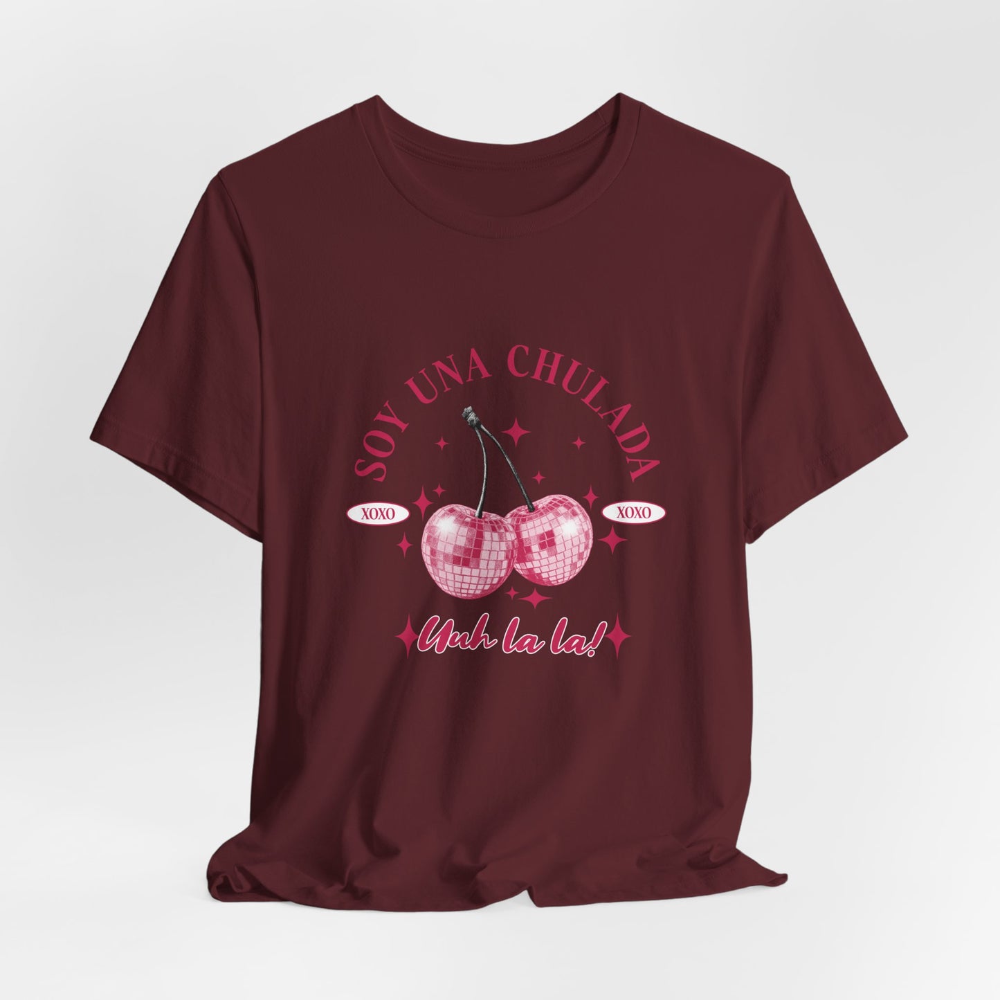 Soy Una Chulada Cherry Tee — Sparkling Pink Disco Cherries "Uh La La" T‑Shirt