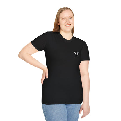 Minimal White T-Shirt with Subtle Embroidered Deer Logo — Casual Everyday Tee