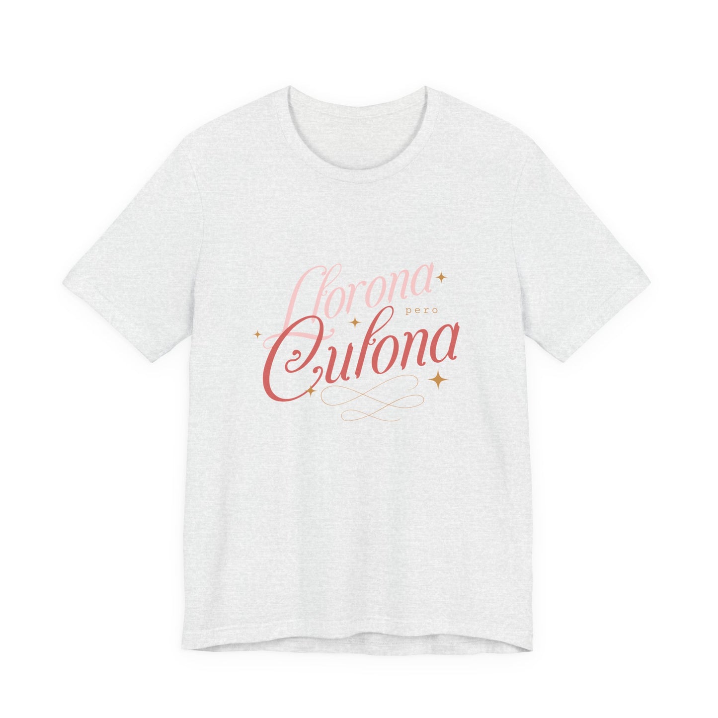 Corona Cubana Script Tee — Retro Cuban Text Graphic T-Shirt