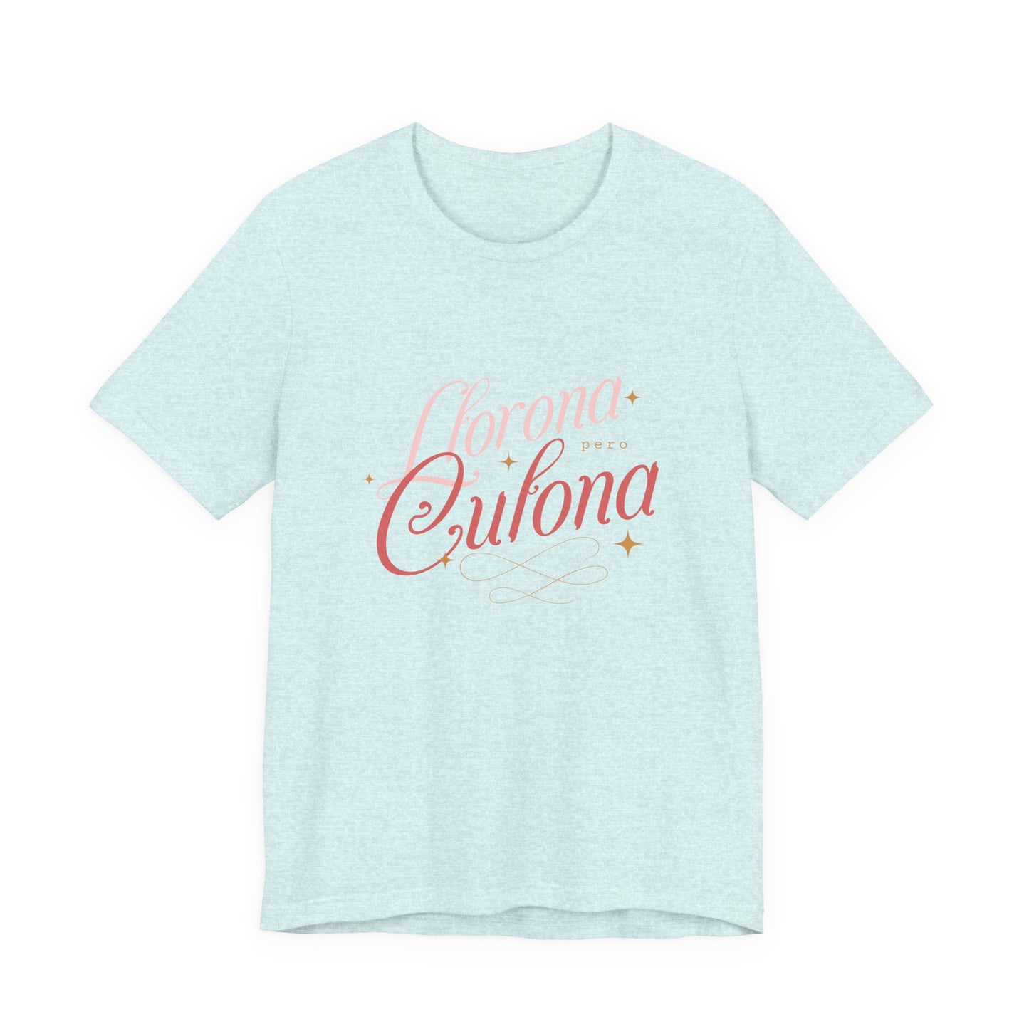 Corona Cubana Script Tee — Retro Cuban Text Graphic T-Shirt