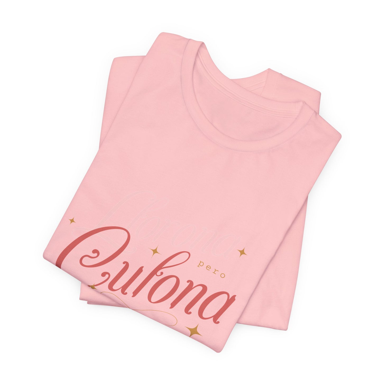 Corona Cubana Script Tee — Retro Cuban Text Graphic T-Shirt