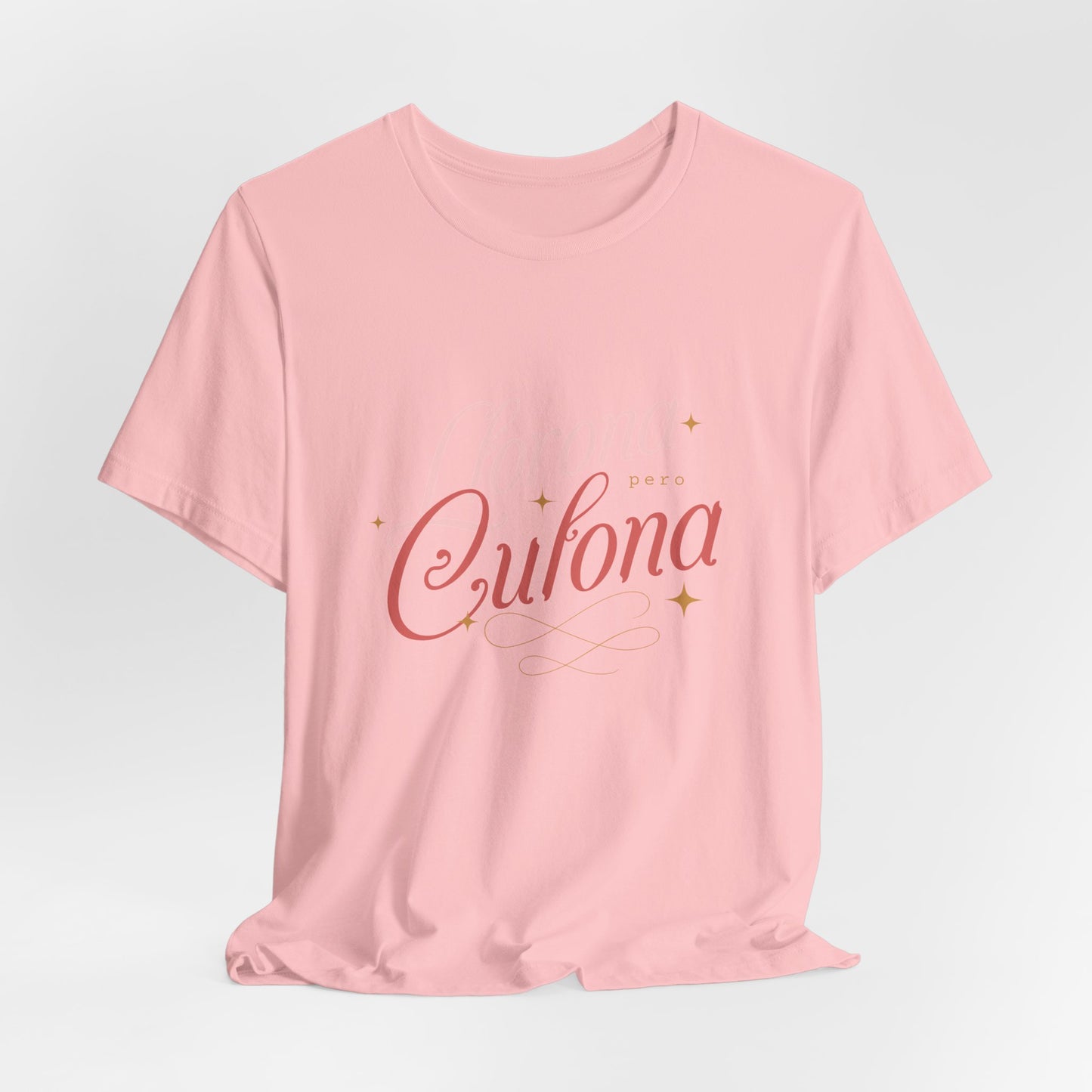 Corona Cubana Script Tee — Retro Cuban Text Graphic T-Shirt